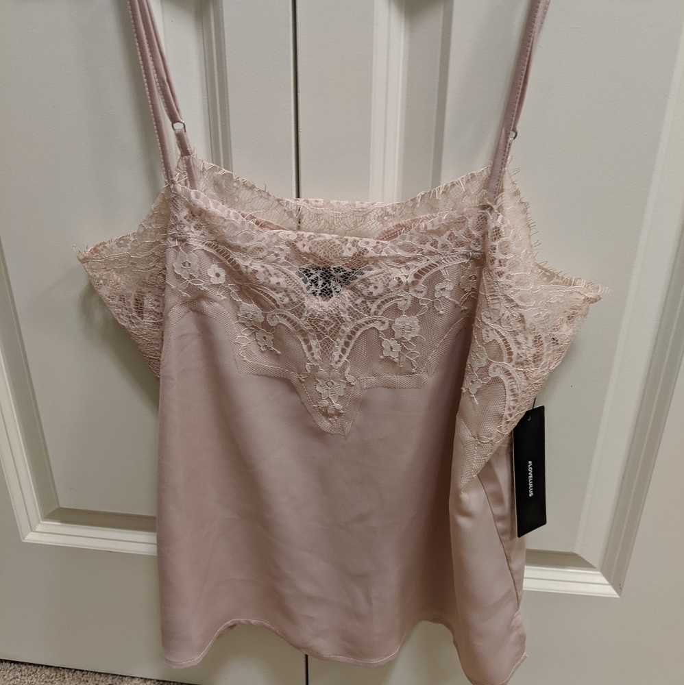 Blush lace trim camisole